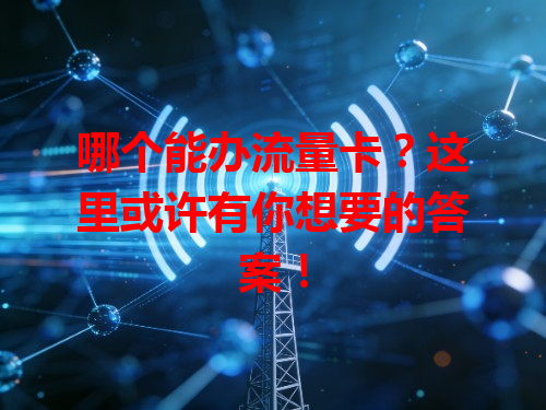 哪个能办流量卡？这里或许有你想要的答案！