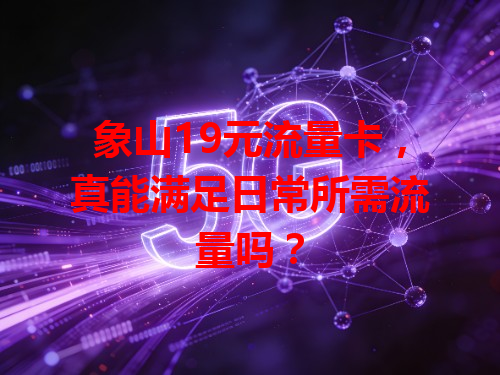 象山19元流量卡，真能满足日常所需流量吗？