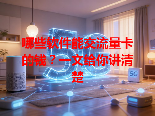 哪些软件能交流量卡的钱？一文给你讲清楚