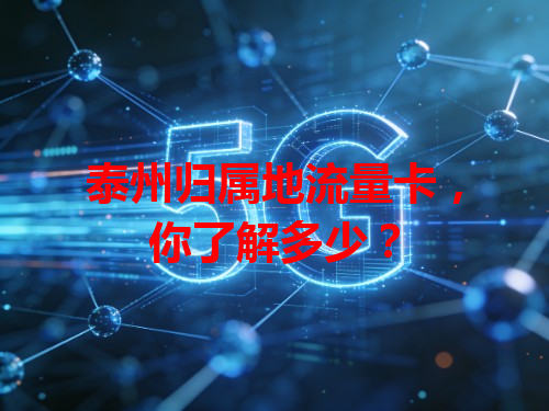 泰州归属地流量卡，你了解多少？
