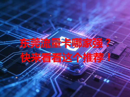 东莞流量卡哪家强？快来看看这个推荐！