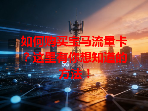 如何购买宝马流量卡？这里有你想知道的方法！