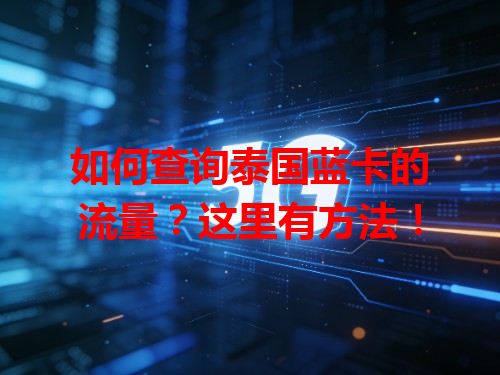 如何查询泰国蓝卡的流量？这里有方法！
