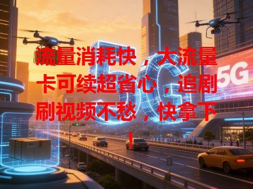流量消耗快，大流量卡可续超省心，追剧刷视频不愁，快拿下！