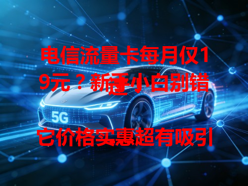 电信流量卡每月仅19元？新手小白别错过！

---

它价格实惠超有吸引力，能满足刷短视频、聊微信等日常基本上网需求，费用不高，能轻松掌控每月支出，对新手小白来说是经济实用的好选择。

---

总结：19元电信流量卡很适合新手小白 。