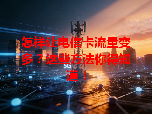 怎样让电信卡流量变多？这些方法你得知道！