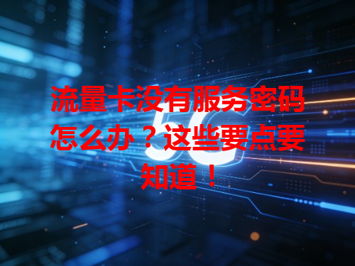 流量卡没有服务密码怎么办？这些要点要知道！