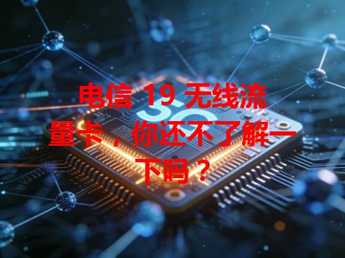 电信 19 无线流量卡，你还不了解一下吗？