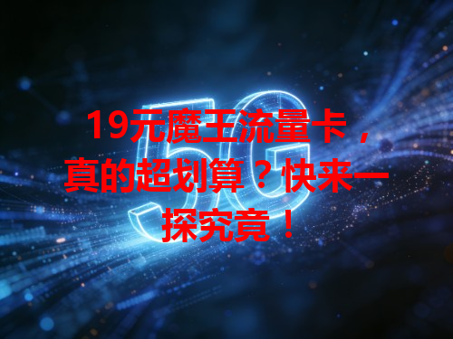 19元魔王流量卡，真的超划算？快来一探究竟！