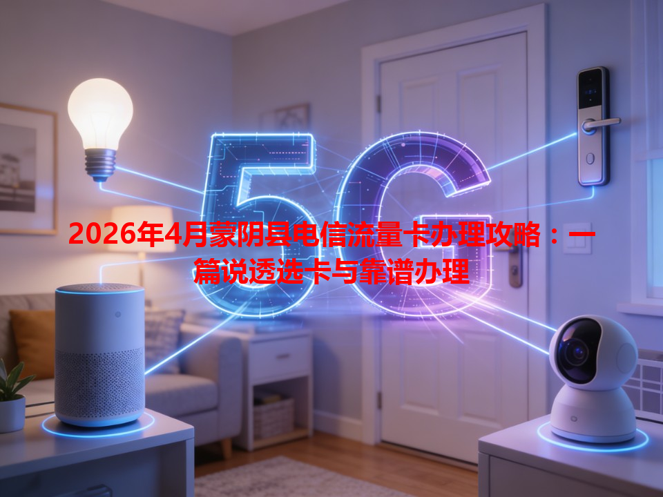 2026年4月蒙阴县电信流量卡办理攻略：一篇说透选卡与靠谱办理