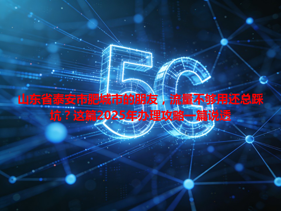 山东省泰安市肥城市的朋友，流量不够用还总踩坑？这篇2025年办理攻略一篇说透