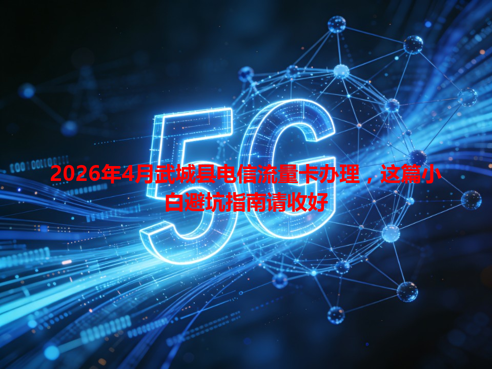 2026年4月武城县电信流量卡办理，这篇小白避坑指南请收好