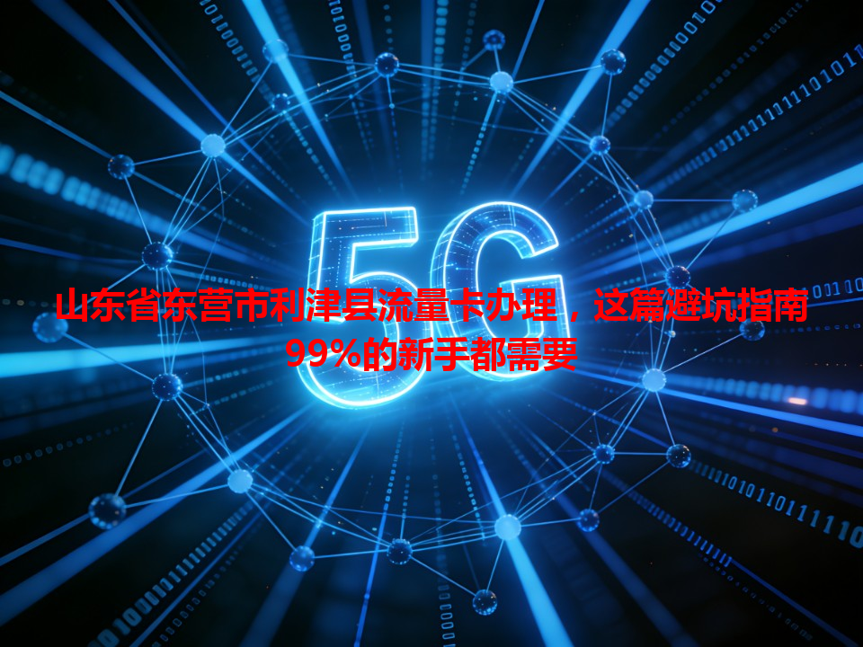 山东省东营市利津县流量卡办理，这篇避坑指南99%的新手都需要