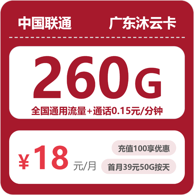 联通广东沐云卡-套餐资料+办理技巧