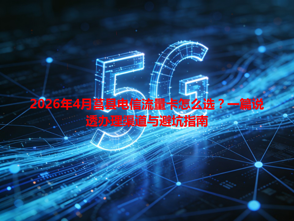 2026年4月莒县电信流量卡怎么选？一篇说透办理渠道与避坑指南