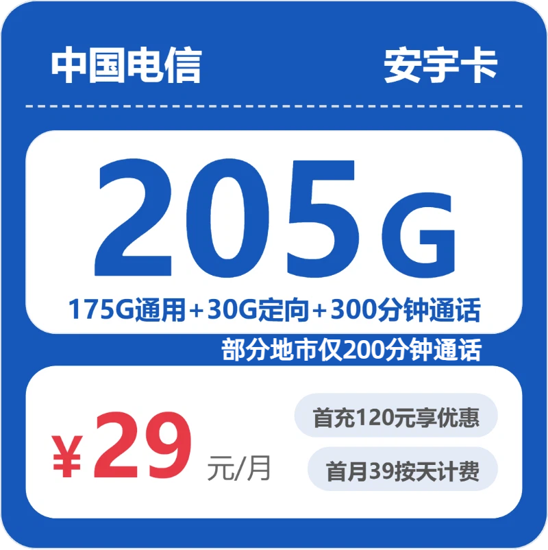 电信省内安宇卡-套餐详情+办理攻略