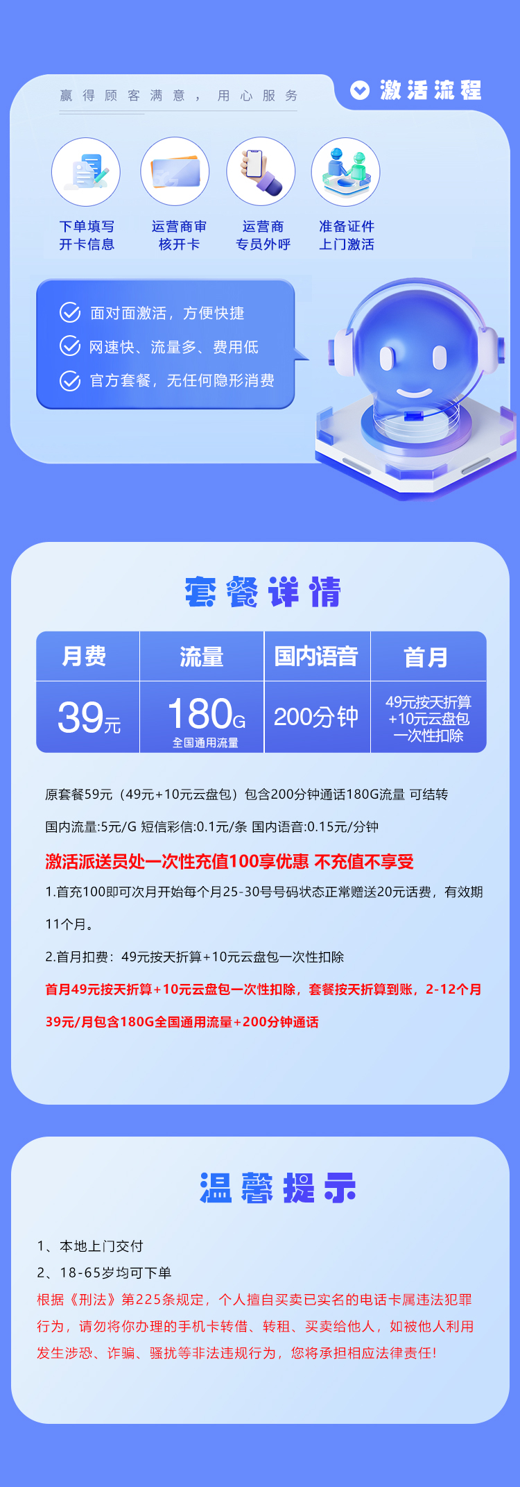 联通湖北专属卡③详情