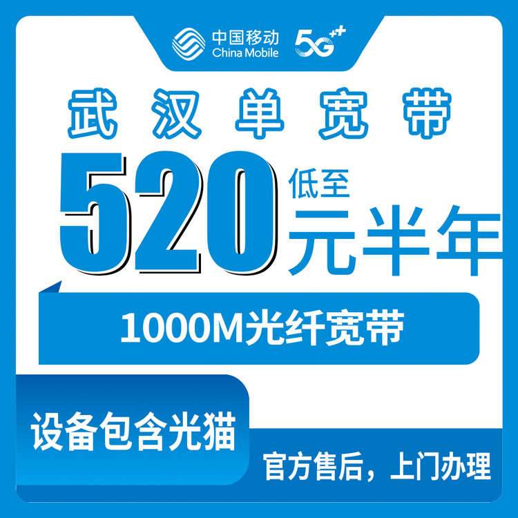 2026年8月11日湖北武汉移动宽带1000M新装报装，武昌区全域上门布线开通