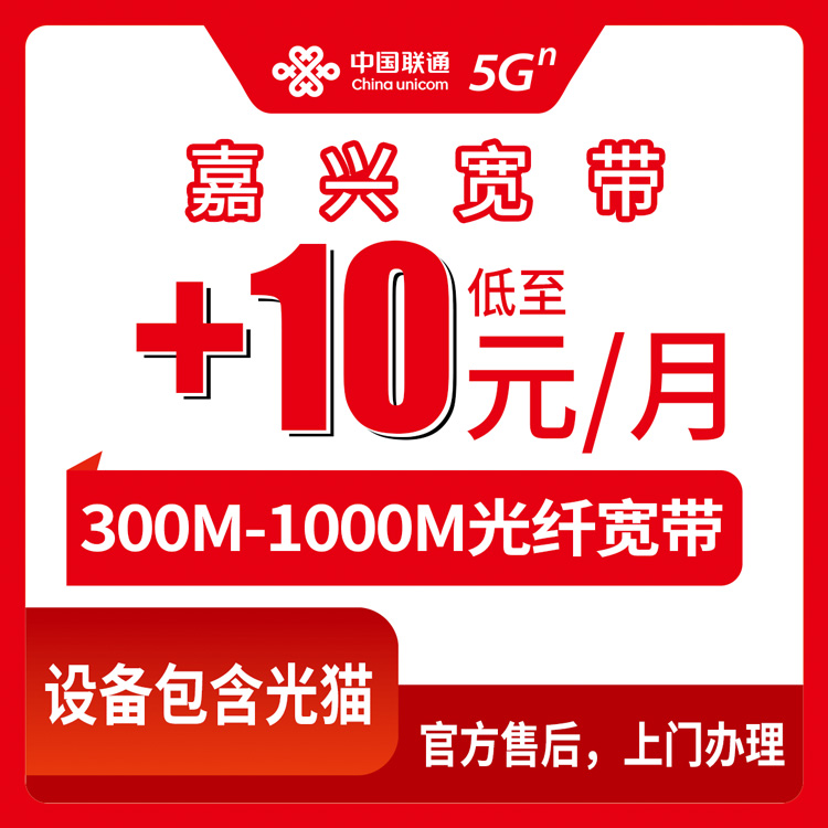 2026年10月11日浙江省嘉兴海宁市联通老号码加装宽带，300M到1000M每月10元起怎么选