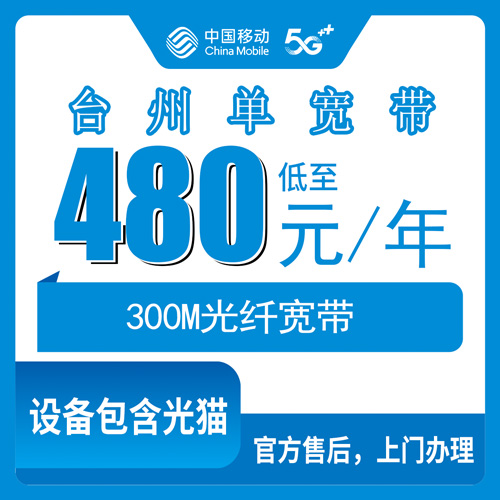 2026年10月26日浙江省台州天台县移动单宽带300M包年480元，用满一年我把账单和测速都摆出来